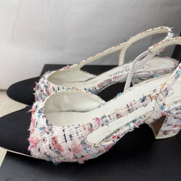 Chanel Midi Heel Slingbacks - Tweed & Grosgrain - Picture 2 of 8